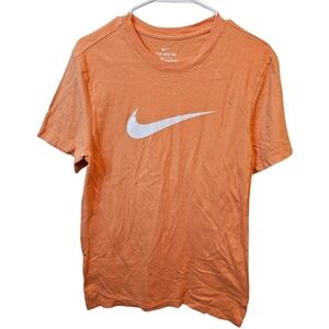 THE NIKE TEE Mens Orange Swoosh crew neck size small